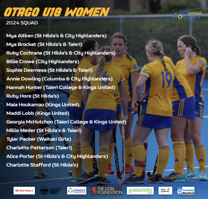 Otago U18 Womens team 2024