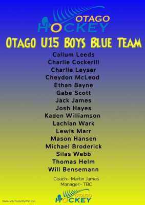 Otago U15 Boys Blue Team 2023